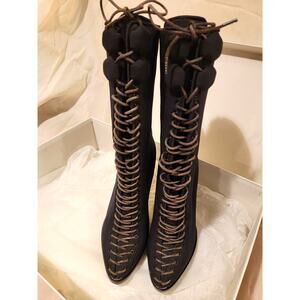 GIVENCHY NIB Sold Out Black Mid-calf Neoprene Boots sz 37/ 7